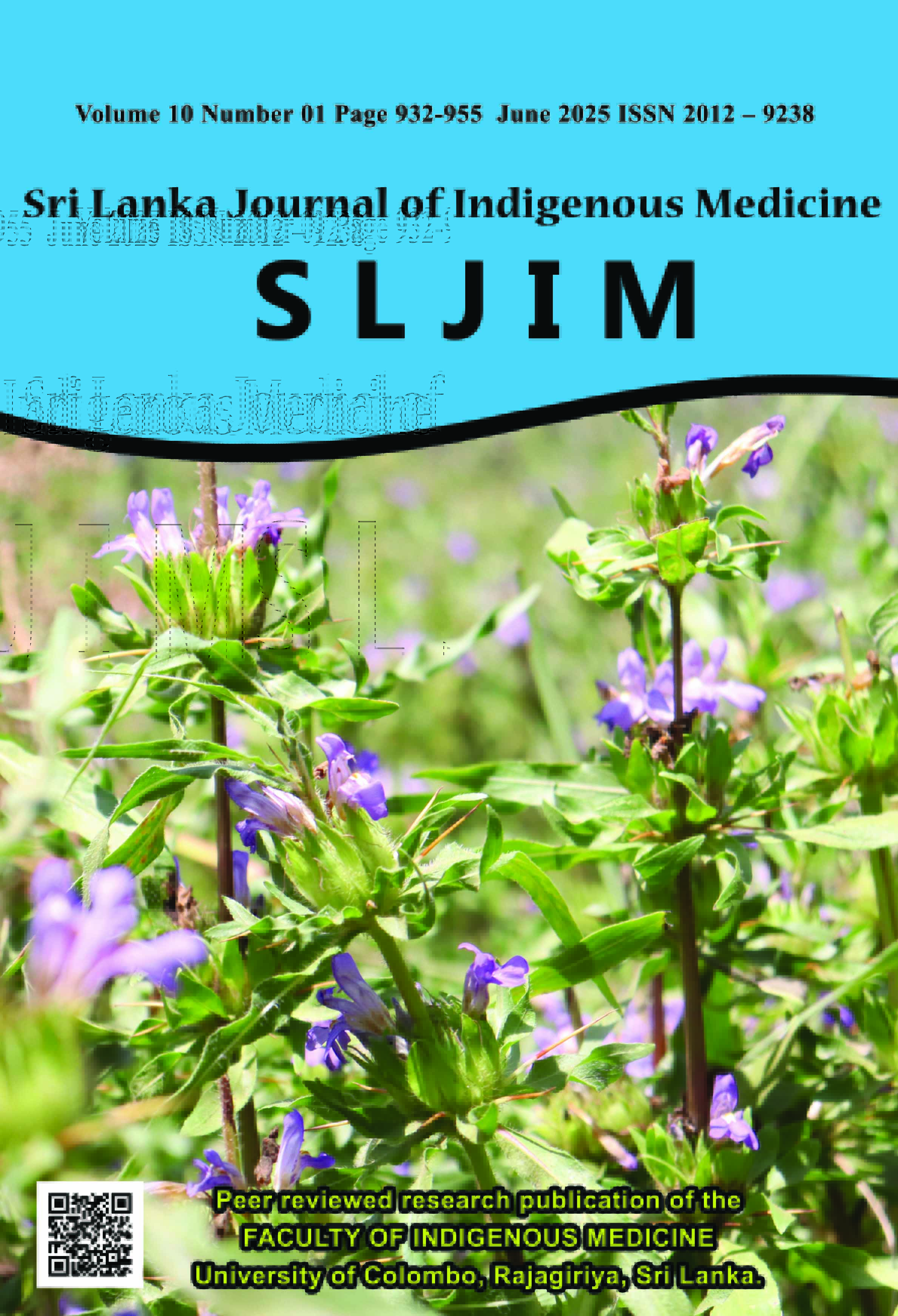 					View Vol. 10 No. 01 (2025): June - Sri Lanka Journal of Indigenous Medicine (SLJIM)
				
