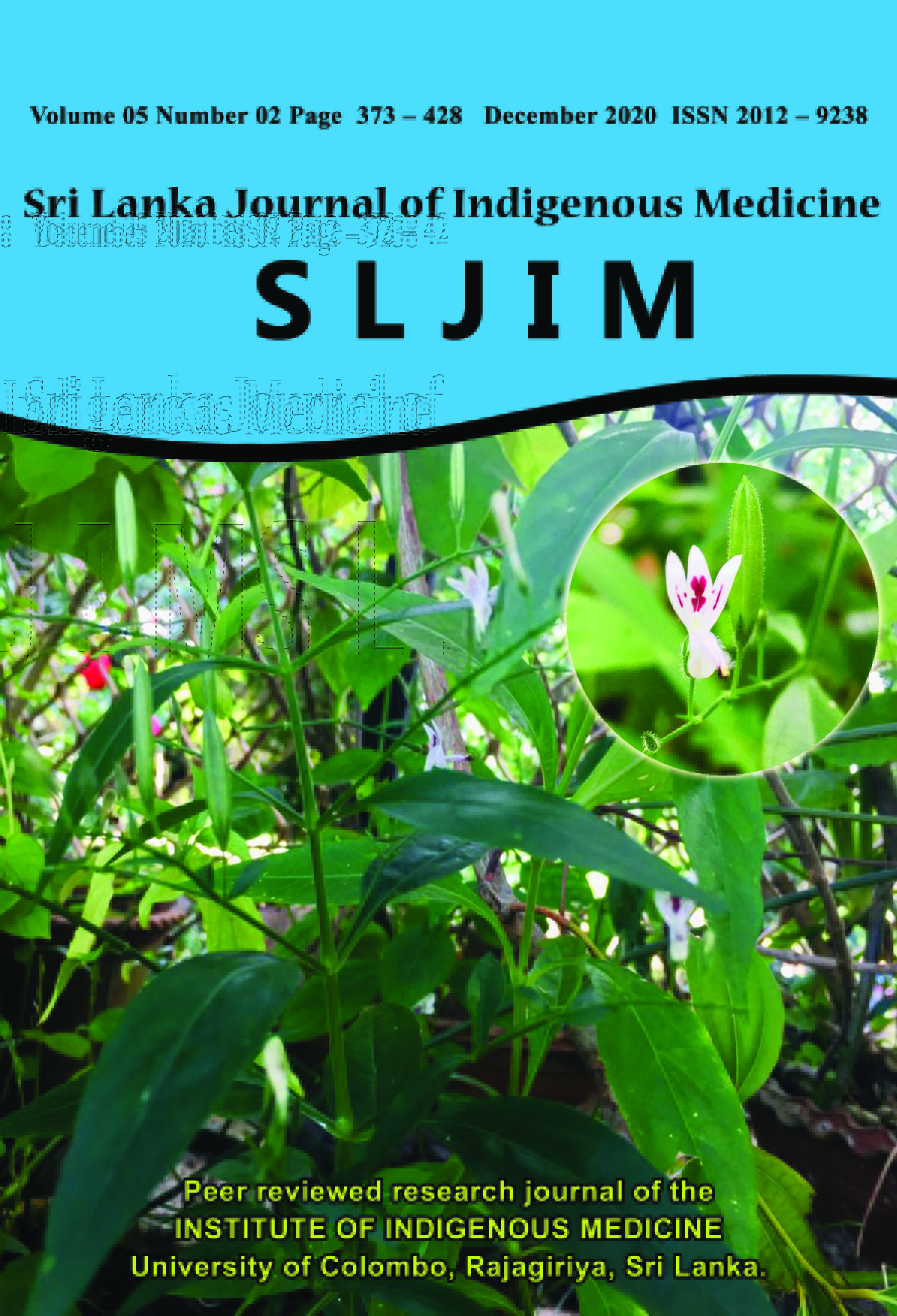 					View Vol. 5 No. 02 (2020): December - Sri Lanka Journal of Indigenous Medicine (SLJIM)
				