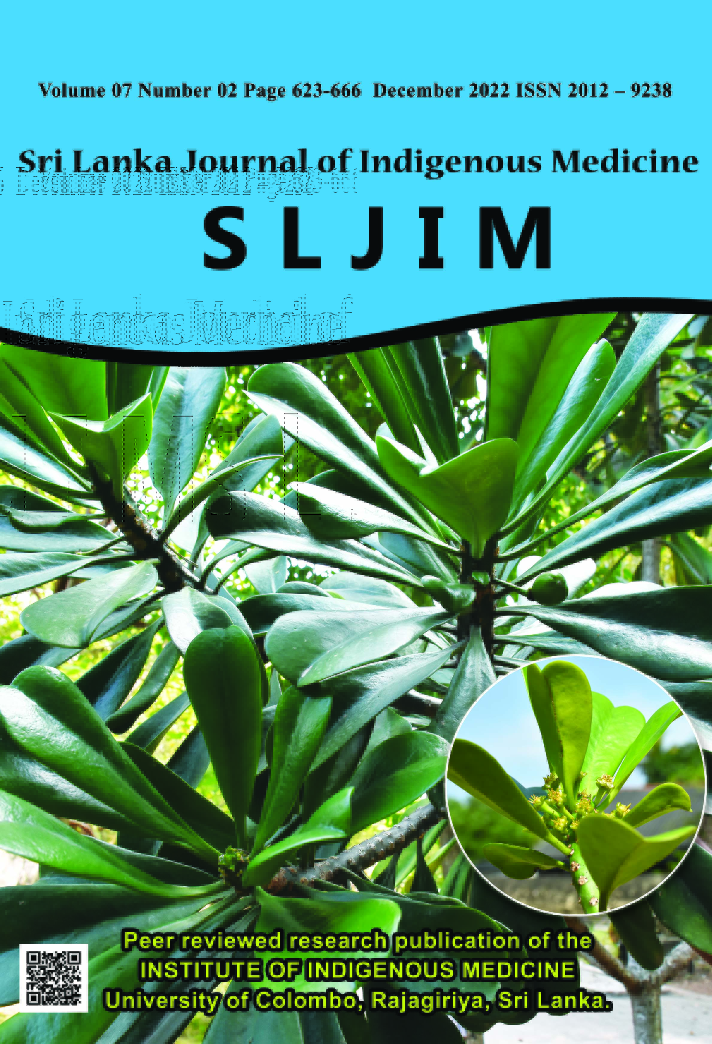 					View Vol. 7 No. 02 (2022): Dec-Sri Lanka Journal of Indigenous Medicine (SLJIM)
				